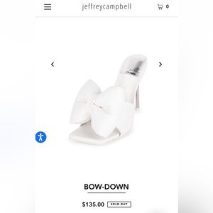 JEFFREY CAMPBELL white bow leather heels